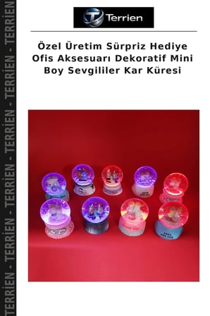 Özel Üretim Sürpriz Hediye Ofis Aksesuarı Dekoratif Mini Boy Sevgililer Kar Küresi