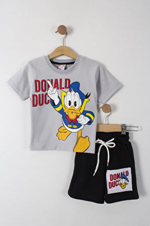 Donald Duck Baskılı Erkek Çocuk Şortlu Alt Üst Takım