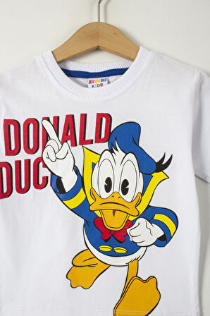 Donald Duck Baskılı Erkek Çocuk Şortlu Alt Üst Takım