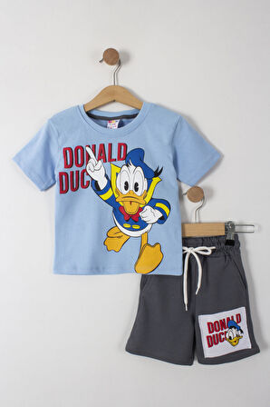 Donald Duck Baskılı Erkek Çocuk Şortlu Alt Üst Takım