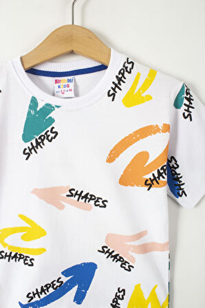 Shapes Yazı Baskılı Erkek Çocuk Şortlu Alt Üst Takım
