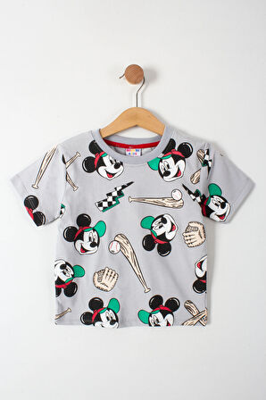 Mickey Mouse Baskılı Erkek Çocuk Şortlu Alt Üst Takım