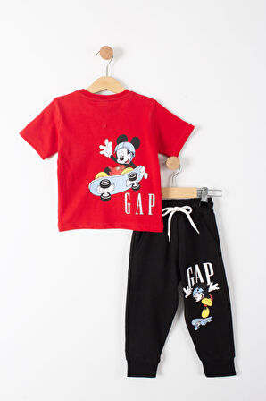 Kaykaylı Mickey Baskılı Erkek Çocuk Alt Üst Takım
