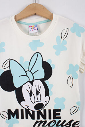 Minnie Mouse Baskılı Kız Çocuk Şortlu Takım
