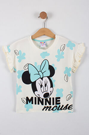Minnie Mouse Baskılı Kız Çocuk Şortlu Takım
