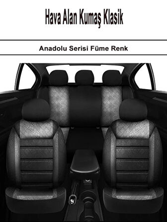 Dacıa Duster Uyumlu Anadolu Serisi Oto Koltuk Kılıfı Füme