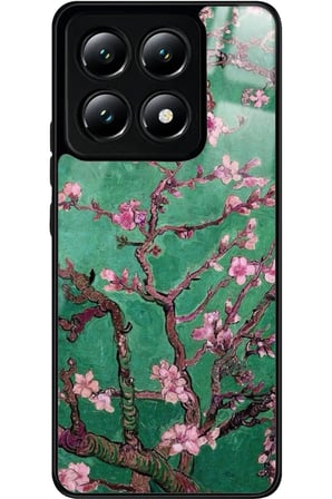 Xiaomi Mi 14T Pro Uyumlu Van Gogh Yeşil Ağaç Tablo Tasarımlı Parlak Silikon Kılıf