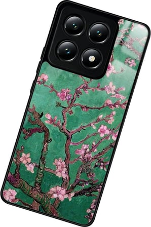 Xiaomi Mi 14T Pro Uyumlu Van Gogh Yeşil Ağaç Tablo Tasarımlı Parlak Silikon Kılıf