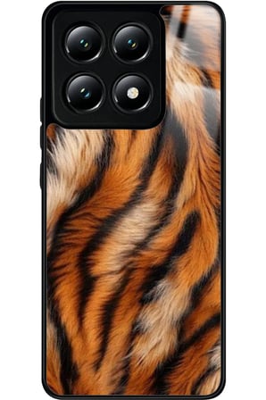 Xiaomi Mi 14T Pro Uyumlu Sarı Leopar Tasarımlı Parlak Silikon Kılıf