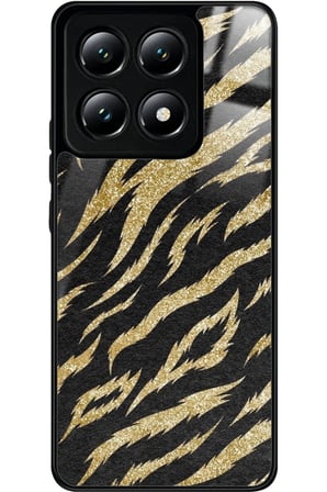 Xiaomi Mi 14T Pro Uyumlu Kahverengi Zebra Tasarımlı Parlak Silikon Kılıf