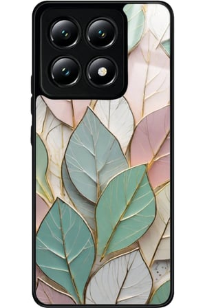 Xiaomi Mi 14T Pro Uyumlu Yaprak Tasarımlı Parlak Silikon Kılıf