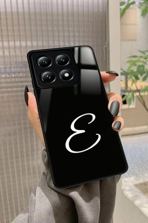 Xiaomi Mi 14T Pro Uyumlu E Harfi Yazılı Parlak Silikon Kılıf