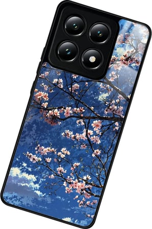 Xiaomi Mi 14T Uyumlu Van Gogh Mavi Ağaç Tablo Tasarımlı Parlak Silikon Kılıf