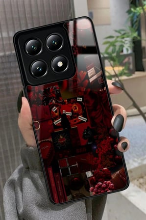 Xiaomi Mi 14T Uyumlu Bordo Poster Tasarımlı Parlak Silikon Kılıf