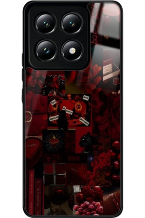 Xiaomi Mi 14T Uyumlu Bordo Poster Tasarımlı Parlak Silikon Kılıf
