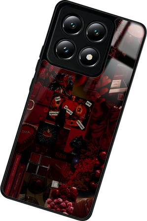 Xiaomi Mi 14T Uyumlu Bordo Poster Tasarımlı Parlak Silikon Kılıf