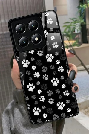 Xiaomi Mi 14T Uyumlu Siyah-Beyaz Kedi Patisi Tasarımlı Parlak Silikon Kılıf