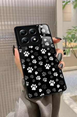 Xiaomi Mi 14T Uyumlu Siyah-Beyaz Kedi Patisi Tasarımlı Parlak Silikon Kılıf