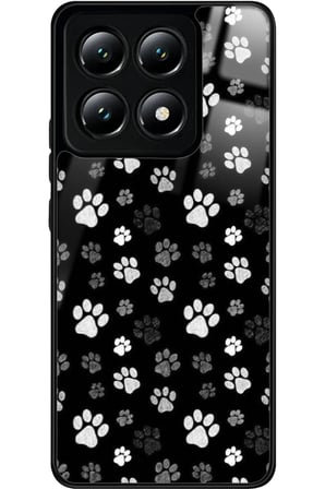 Xiaomi Mi 14T Uyumlu Siyah-Beyaz Kedi Patisi Tasarımlı Parlak Silikon Kılıf