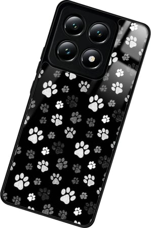 Xiaomi Mi 14T Uyumlu Siyah-Beyaz Kedi Patisi Tasarımlı Parlak Silikon Kılıf