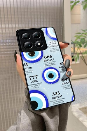 Xiaomi Mi 14T Uyumlu Motivasyonlu Nazar Boncuğu Tasarımlı Parlak Silikon Kılıf