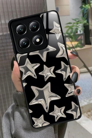 Xiaomi Mi 14T Uyumlu Yıldız Tasarımlı Parlak Silikon Kılıf