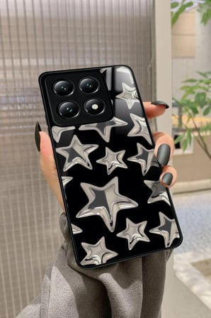 Xiaomi Mi 14T Uyumlu Yıldız Tasarımlı Parlak Silikon Kılıf