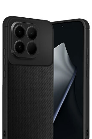 Xiaomi Uyumlu Mi 15T Kılıf Karbon Görünümlü Silikon Azn-Negro