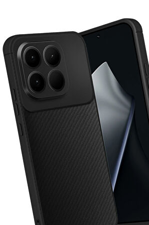 Xiaomi Uyumlu Mi 15T Kılıf Karbon Görünümlü Silikon Azn-Negro