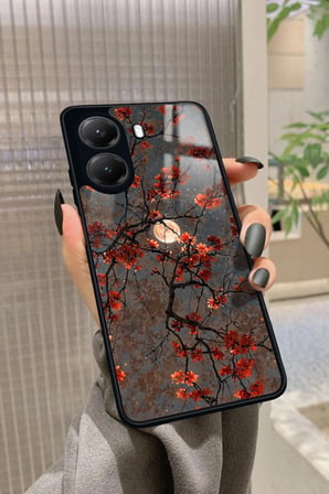 Xiaomi Poco X7 Pro Uyumlu Van Gogh Kırmızı Ağaç Tablo Tasarımlı Parlak Silikon Kılıf