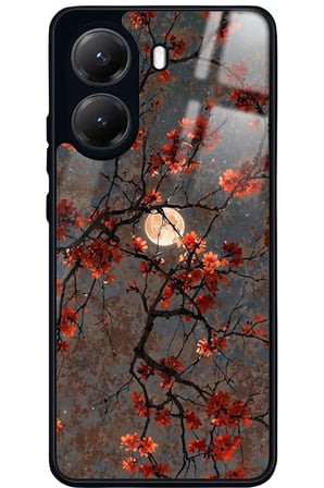 Xiaomi Poco X7 Pro Uyumlu Van Gogh Kırmızı Ağaç Tablo Tasarımlı Parlak Silikon Kılıf
