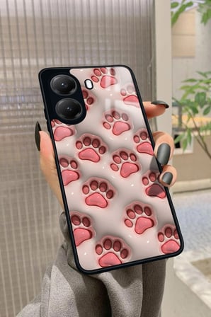 Xiaomi Poco X7 Pro Uyumlu Pembe Kedi Patisi Tasarımlı Parlak Silikon Kılıf