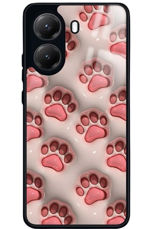 Xiaomi Poco X7 Pro Uyumlu Pembe Kedi Patisi Tasarımlı Parlak Silikon Kılıf