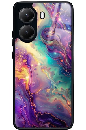 Xiaomi Poco X7 Pro Uyumlu Karışık Mermer Tasarımlı Parlak Silikon Kılıf
