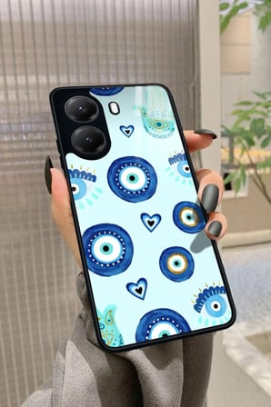 Xiaomi Poco X7 Pro Uyumlu Nazar Boncuğu Tasarımlı Parlak Silikon Kılıf