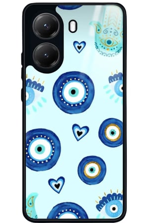 Xiaomi Poco X7 Pro Uyumlu Nazar Boncuğu Tasarımlı Parlak Silikon Kılıf