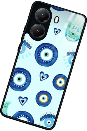 Xiaomi Poco X7 Pro Uyumlu Nazar Boncuğu Tasarımlı Parlak Silikon Kılıf