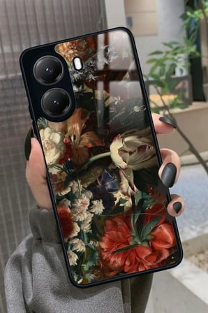 Xiaomi Poco X7 Pro Uyumlu Karışık Çiçek Tasarımlı Parlak Silikon Kılıf