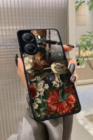 Xiaomi Poco X7 Pro Uyumlu Karışık Çiçek Tasarımlı Parlak Silikon Kılıf