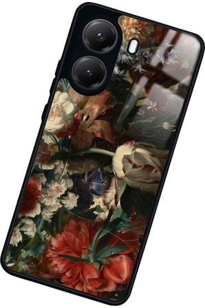Xiaomi Poco X7 Pro Uyumlu Karışık Çiçek Tasarımlı Parlak Silikon Kılıf