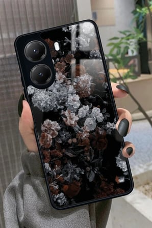 Xiaomi Poco X7 Pro Uyumlu Beyaz Çiçek Tasarımlı Parlak Silikon Kılıf