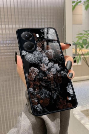 Xiaomi Poco X7 Pro Uyumlu Beyaz Çiçek Tasarımlı Parlak Silikon Kılıf