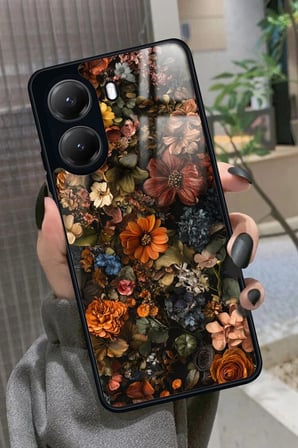 Xiaomi Poco X7 Pro Uyumlu Karışık Çiçek Tasarımlı Parlak Silikon Kılıf