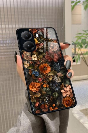 Xiaomi Poco X7 Pro Uyumlu Karışık Çiçek Tasarımlı Parlak Silikon Kılıf