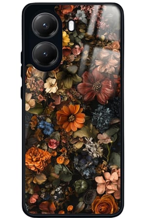 Xiaomi Poco X7 Pro Uyumlu Karışık Çiçek Tasarımlı Parlak Silikon Kılıf