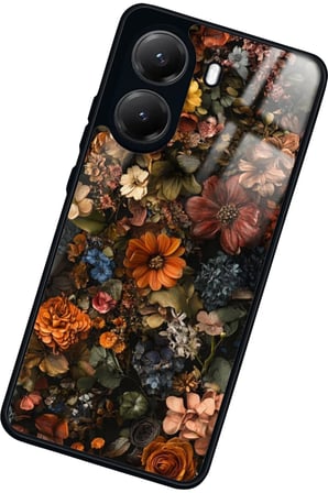 Xiaomi Poco X7 Pro Uyumlu Karışık Çiçek Tasarımlı Parlak Silikon Kılıf