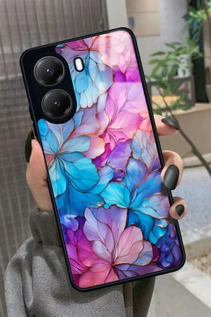 Xiaomi Poco X7 Pro Uyumlu Pembe Çiçek Tasarımlı Parlak Silikon Kılıf