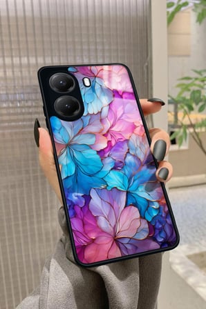 Xiaomi Poco X7 Pro Uyumlu Pembe Çiçek Tasarımlı Parlak Silikon Kılıf