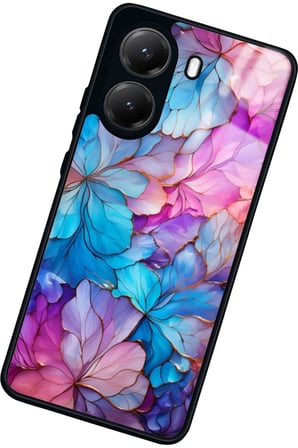 Xiaomi Poco X7 Pro Uyumlu Pembe Çiçek Tasarımlı Parlak Silikon Kılıf