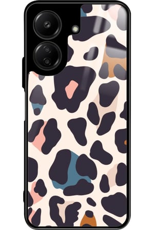 Xiaomi Redmi 13C Uyumlu Karışık Renkli Leopar Tasarımlı Parlak Silikon Kılıf
